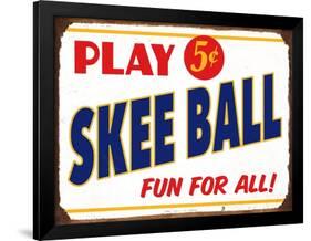 Skeeball Sign-Retroplanet-Framed Giclee Print