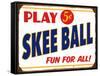 Skeeball Sign-Retroplanet-Framed Stretched Canvas