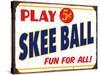 Skeeball Sign-Retroplanet-Stretched Canvas