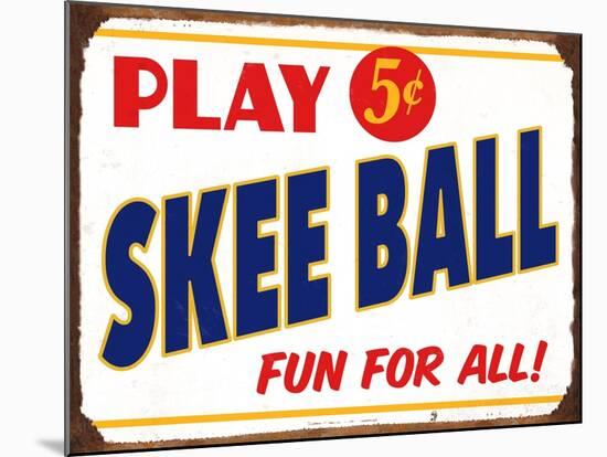 Skeeball Sign-Retroplanet-Mounted Giclee Print