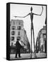 Skeletal Giacometti Sculpture on Parisian Street-Gordon Parks-Framed Stretched Canvas