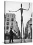 Skeletal Giacometti Sculpture on Parisian Street-Gordon Parks-Stretched Canvas