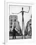 Skeletal Giacometti Sculpture on Parisian Street-Gordon Parks-Framed Photographic Print