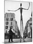 Skeletal Giacometti Sculpture on Parisian Street-Gordon Parks-Mounted Photographic Print