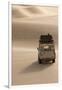 Skeleton Coast, Namibia. Land Rover Venturing Out over the Sand Dunes-Janet Muir-Framed Photographic Print