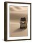 Skeleton Coast, Namibia. Land Rover Venturing Out over the Sand Dunes-Janet Muir-Framed Photographic Print