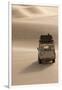 Skeleton Coast, Namibia. Land Rover Venturing Out over the Sand Dunes-Janet Muir-Framed Premium Photographic Print