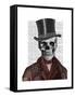 Skeleton Gentleman and Top hat-Fab Funky-Framed Stretched Canvas