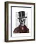 Skeleton Gentleman and Top hat-Fab Funky-Framed Art Print