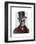 Skeleton Gentleman and Top hat-Fab Funky-Framed Art Print