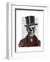 Skeleton Gentleman and Top hat-Fab Funky-Framed Art Print