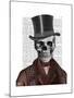 Skeleton Gentleman and Top hat-Fab Funky-Mounted Art Print