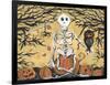 Skeleton Holding Baby Owl-sylvia pimental-Framed Art Print