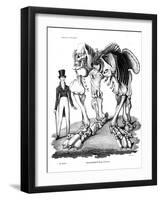 Skeleton of Megatherium, Extinct Giant Ground Sloth, 1823-null-Framed Giclee Print