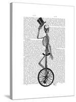 Skeleton on Unicycle-Fab Funky-Stretched Canvas