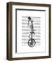 Skeleton on Unicycle-Fab Funky-Framed Art Print