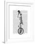 Skeleton on Unicycle-Fab Funky-Framed Art Print