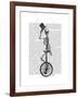 Skeleton on Unicycle-Fab Funky-Framed Art Print