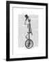 Skeleton on Unicycle-Fab Funky-Framed Art Print