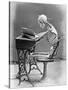 Skeleton Reading at Desk-Bettmann-Stretched Canvas