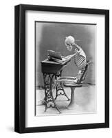 Skeleton Reading at Desk-Bettmann-Framed Premium Photographic Print