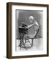 Skeleton Reading at Desk-Bettmann-Framed Photographic Print