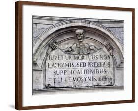 Skeleton Representing Death, Detail from Facade, Church of Our Lady of Suffrage-null-Framed Giclee Print