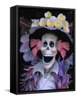 Skeletons, Day of the Dead, Paper Mache Sculpture, Oaxaca, Mexico-Judith Haden-Framed Stretched Canvas