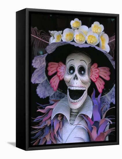 Skeletons, Day of the Dead, Paper Mache Sculpture, Oaxaca, Mexico-Judith Haden-Framed Stretched Canvas