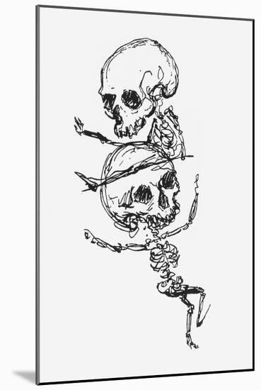 Skeletons, Illustration from "Complainte de L'Oubli et des Morts"-Jules Laforgue-Mounted Giclee Print