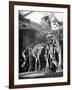 Skeletons of Dinosaurs Being Displayed at the American Museum of Natural History-Hansel Mieth-Framed Photographic Print