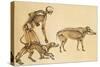 Skeletons of Man, Dog, Wild Boar, 1860-Science Source-Stretched Canvas