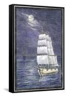 Skeletons Sailing a Phantom-Ship-null-Framed Stretched Canvas