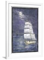 Skeletons Sailing a Phantom-Ship-null-Framed Giclee Print