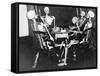 Skeletons Smoking While Playing Bridge-null-Framed Stretched Canvas