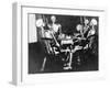 Skeletons Smoking While Playing Bridge-null-Framed Premium Photographic Print