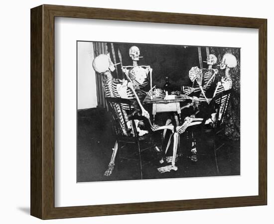 Skeletons Smoking While Playing Bridge-null-Framed Photographic Print