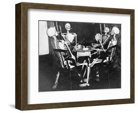 Skeletons Smoking While Playing Bridge-null-Framed Photographic Print