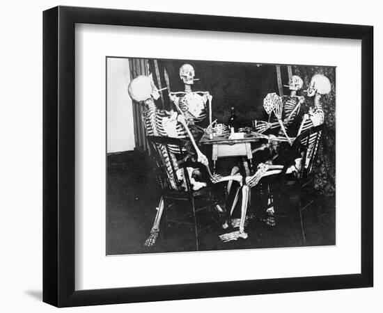 Skeletons Smoking While Playing Bridge-null-Framed Photographic Print