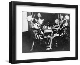 Skeletons Smoking While Playing Bridge-null-Framed Photographic Print