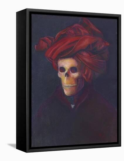 Skelly In The Red Turban-Marie Marfia Fine Art-Framed Stretched Canvas