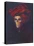 Skelly In The Red Turban-Marie Marfia Fine Art-Stretched Canvas