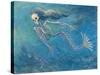 Skelly Mermaid-Marie Marfia-Stretched Canvas