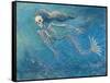 Skelly Mermaid-Marie Marfia-Framed Stretched Canvas