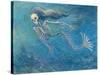 Skelly Mermaid-Marie Marfia-Stretched Canvas