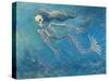 Skelly Mermaid-Marie Marfia-Stretched Canvas