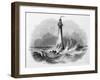 Skerryvore Lighthouse with Rough Sea-null-Framed Art Print