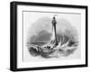Skerryvore Lighthouse with Rough Sea-null-Framed Art Print