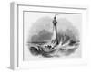 Skerryvore Lighthouse with Rough Sea-null-Framed Art Print