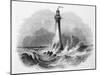 Skerryvore Lighthouse with Rough Sea-null-Mounted Art Print